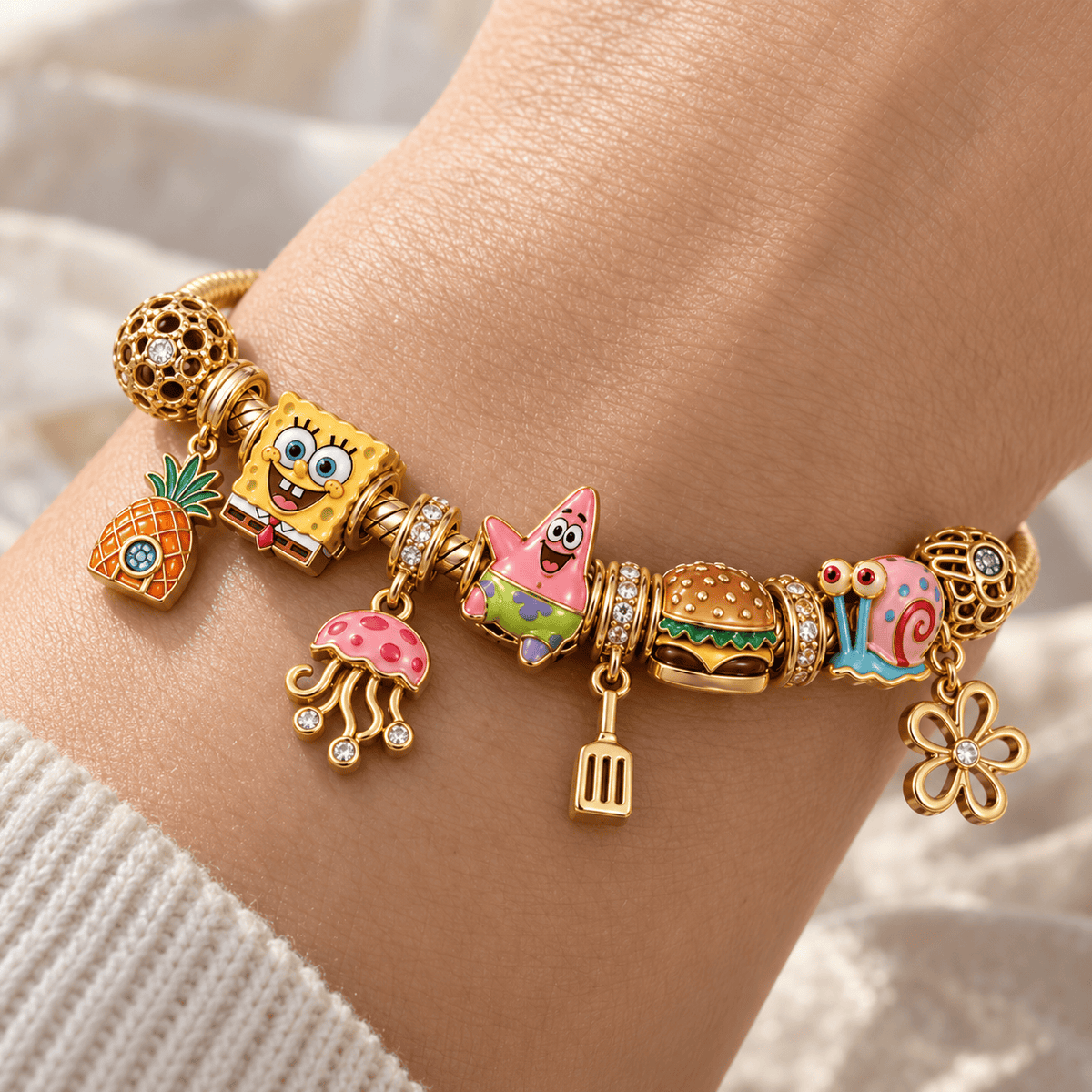 SBSP Gold Charm Bracelet Set PTKL