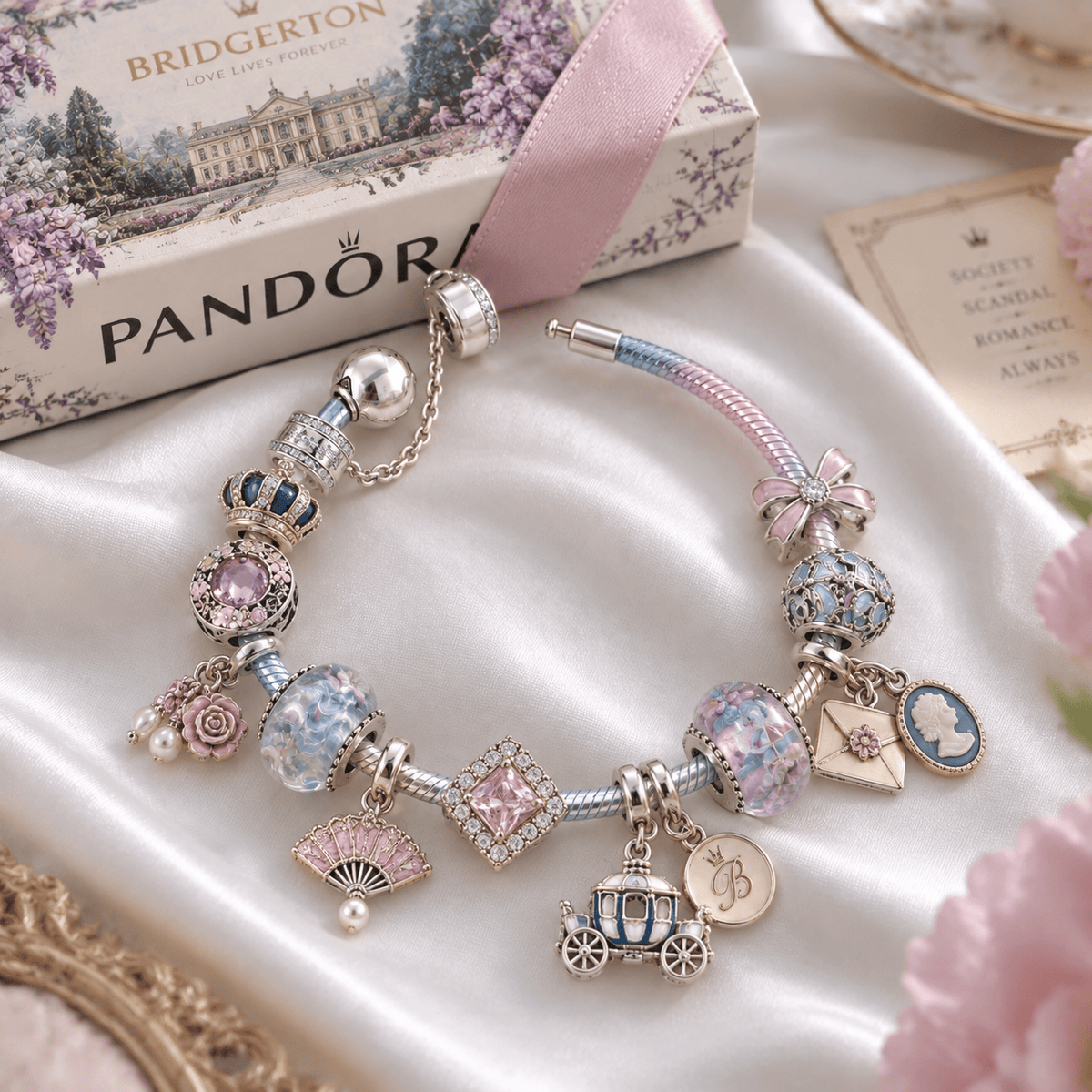 BGT Silver Charm Bracelet Set PTKL