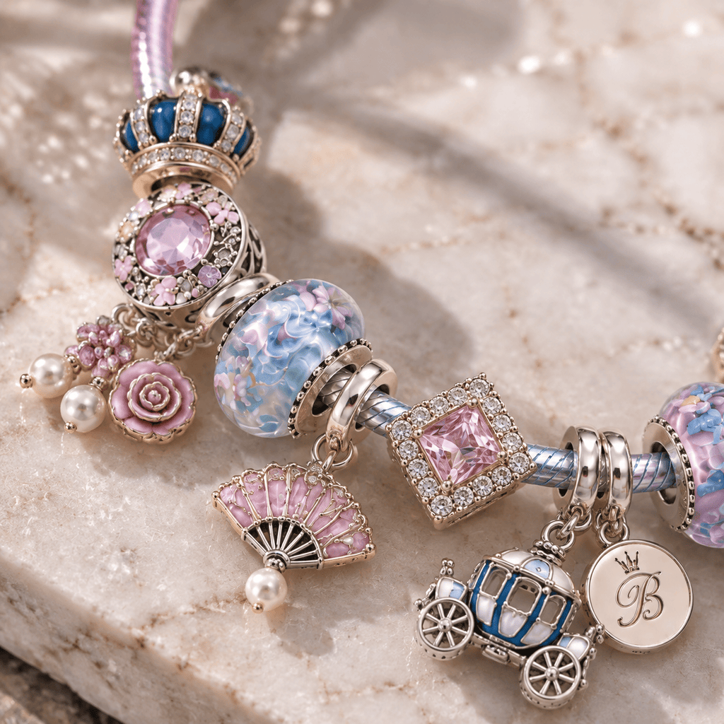 BGT Silver Charm Bracelet Set PTKL