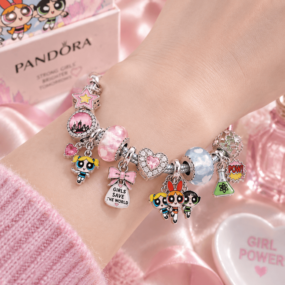TPPG Silver Charm Bracelet Set PTKL