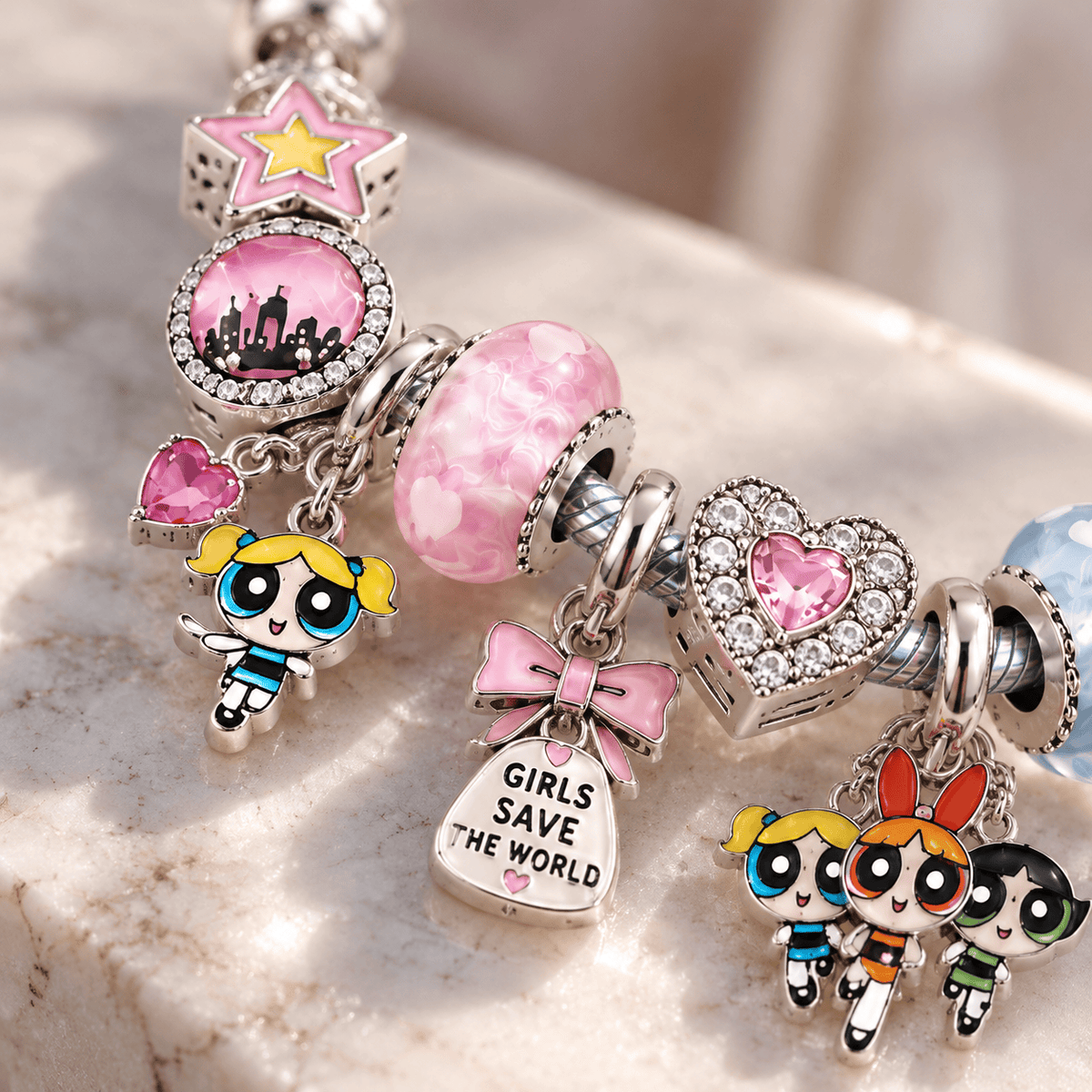 TPPG Silver Charm Bracelet Set PTKL
