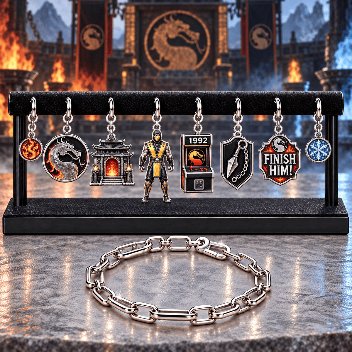MKB Silver Charm Bracelet Set NTVA