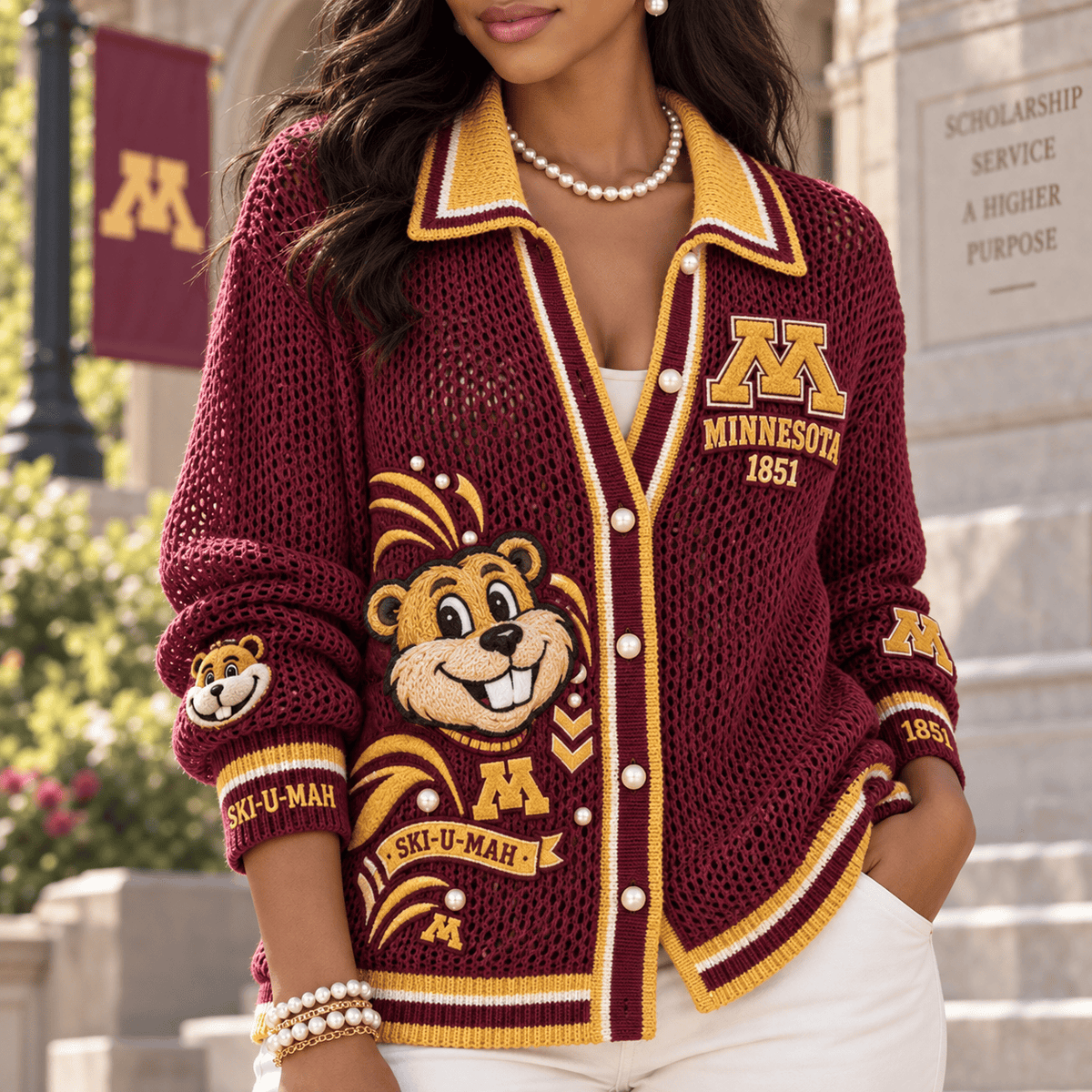 MGG Women’s Open-Knit Cardigan HTTT