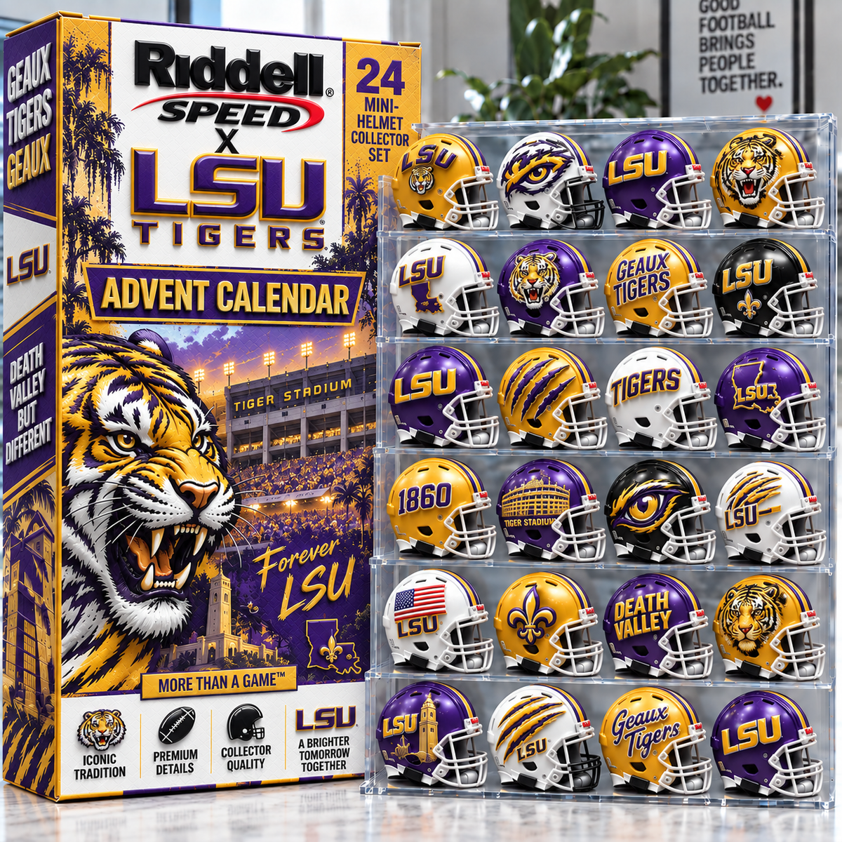 Premium LSU Mini Helmet Advent Calendar NTNA