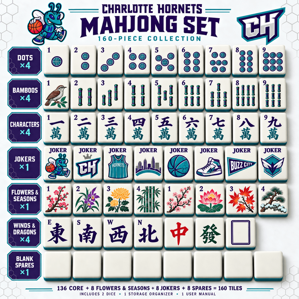 Premium CLH Mahjong Tiles Set PVNA