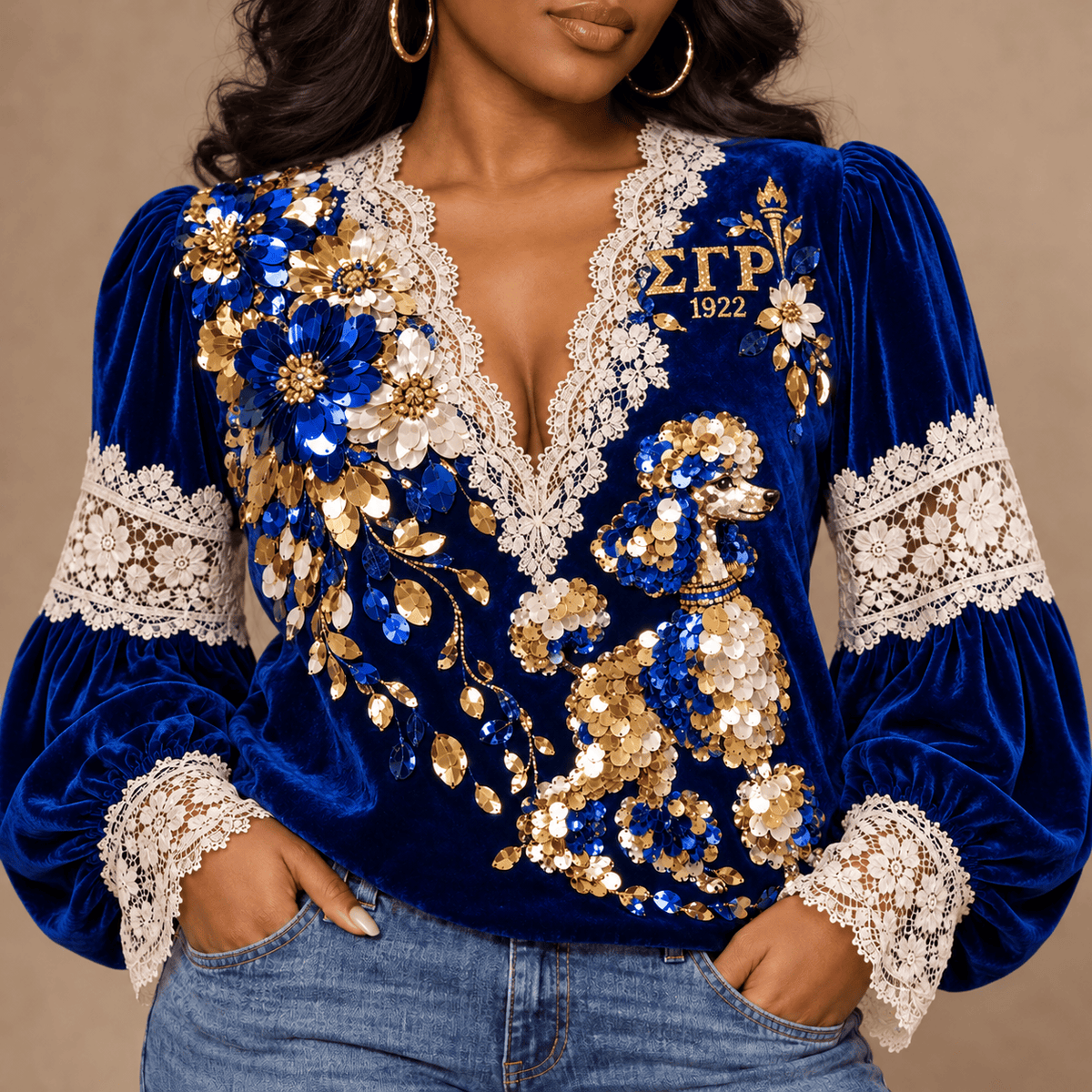 SGRO Lace-Trimmed Women’s Blouse HTTT